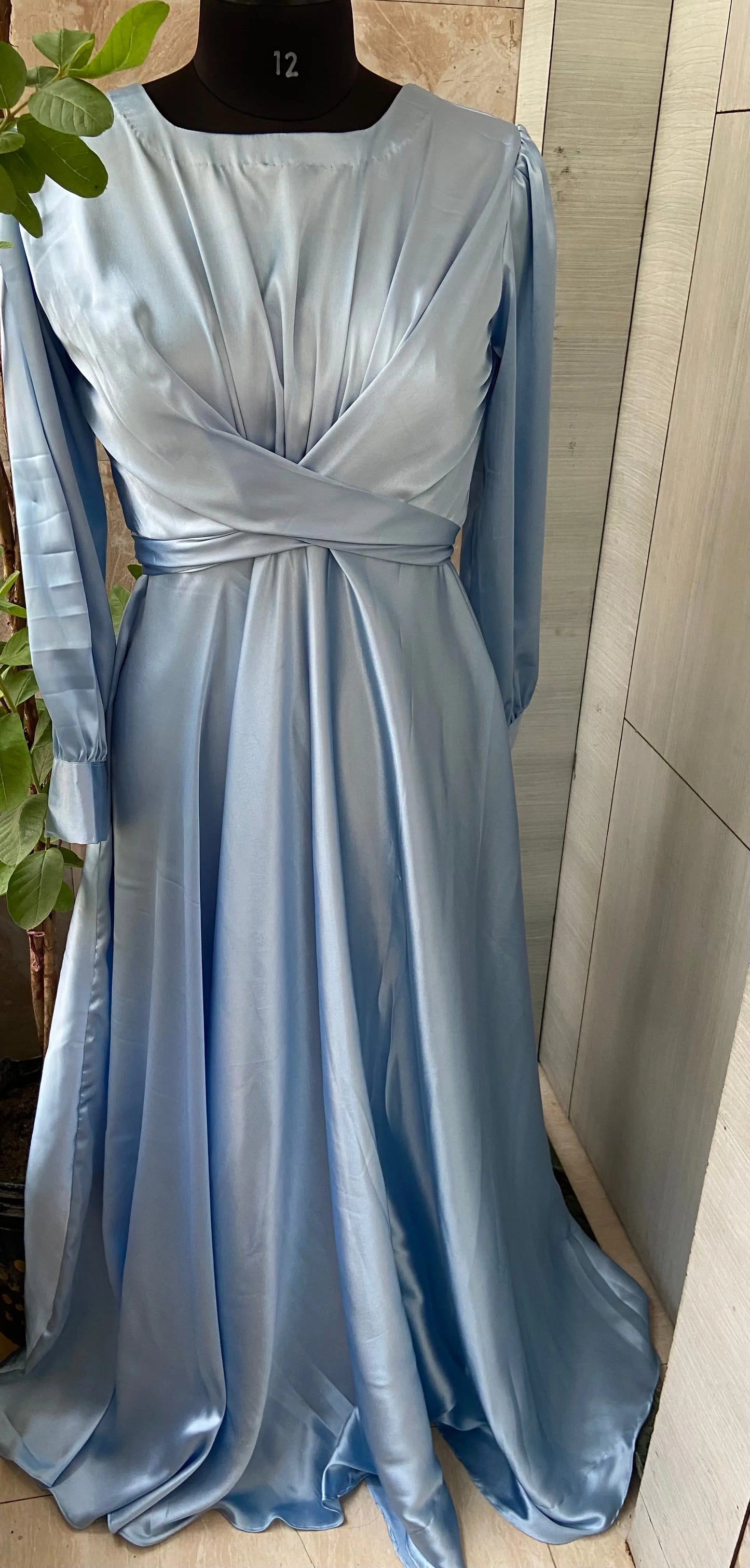 Satin warp dress Aishathemodestcouture