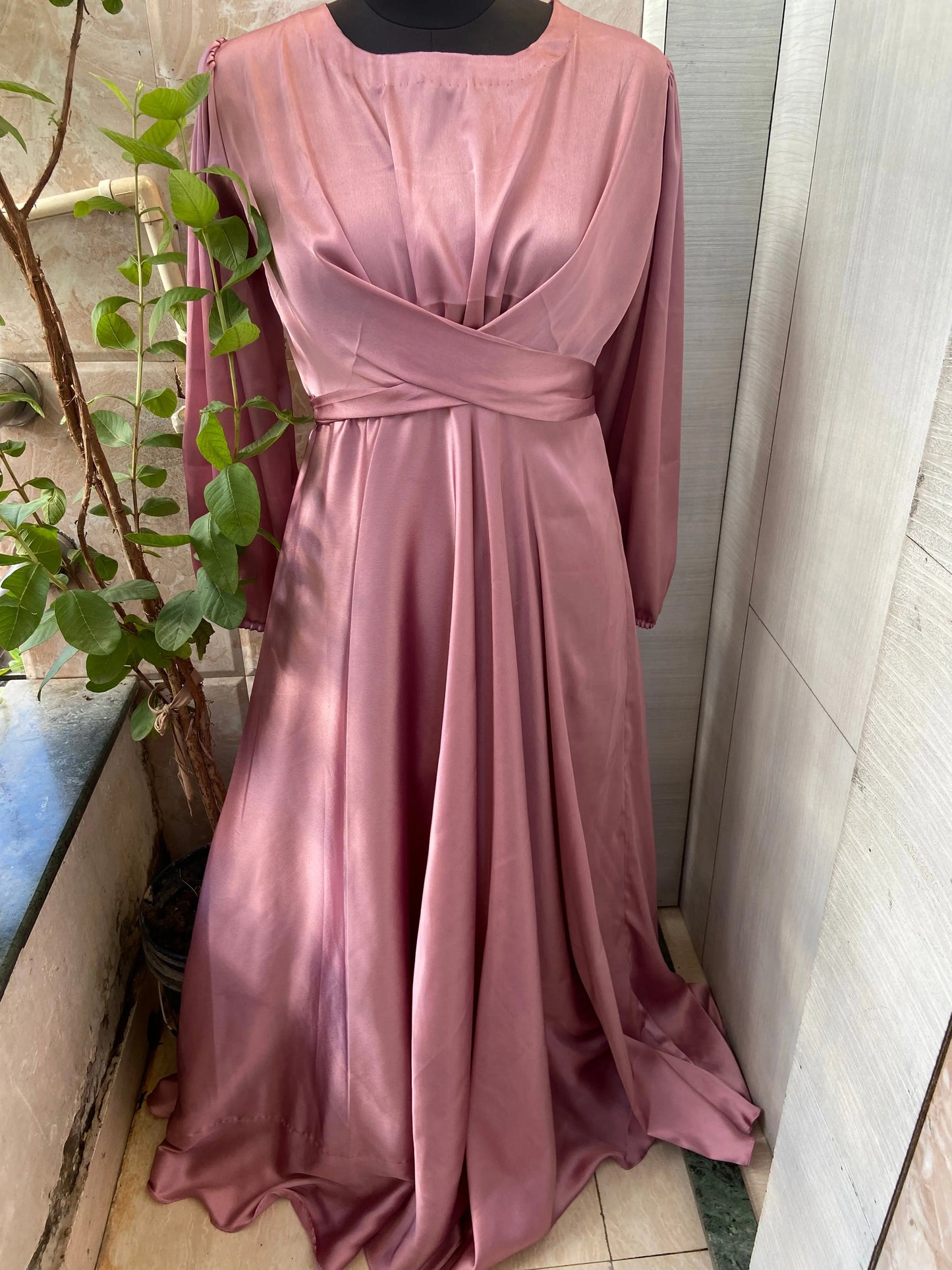 Satin warp dress Aishathemodestcouture