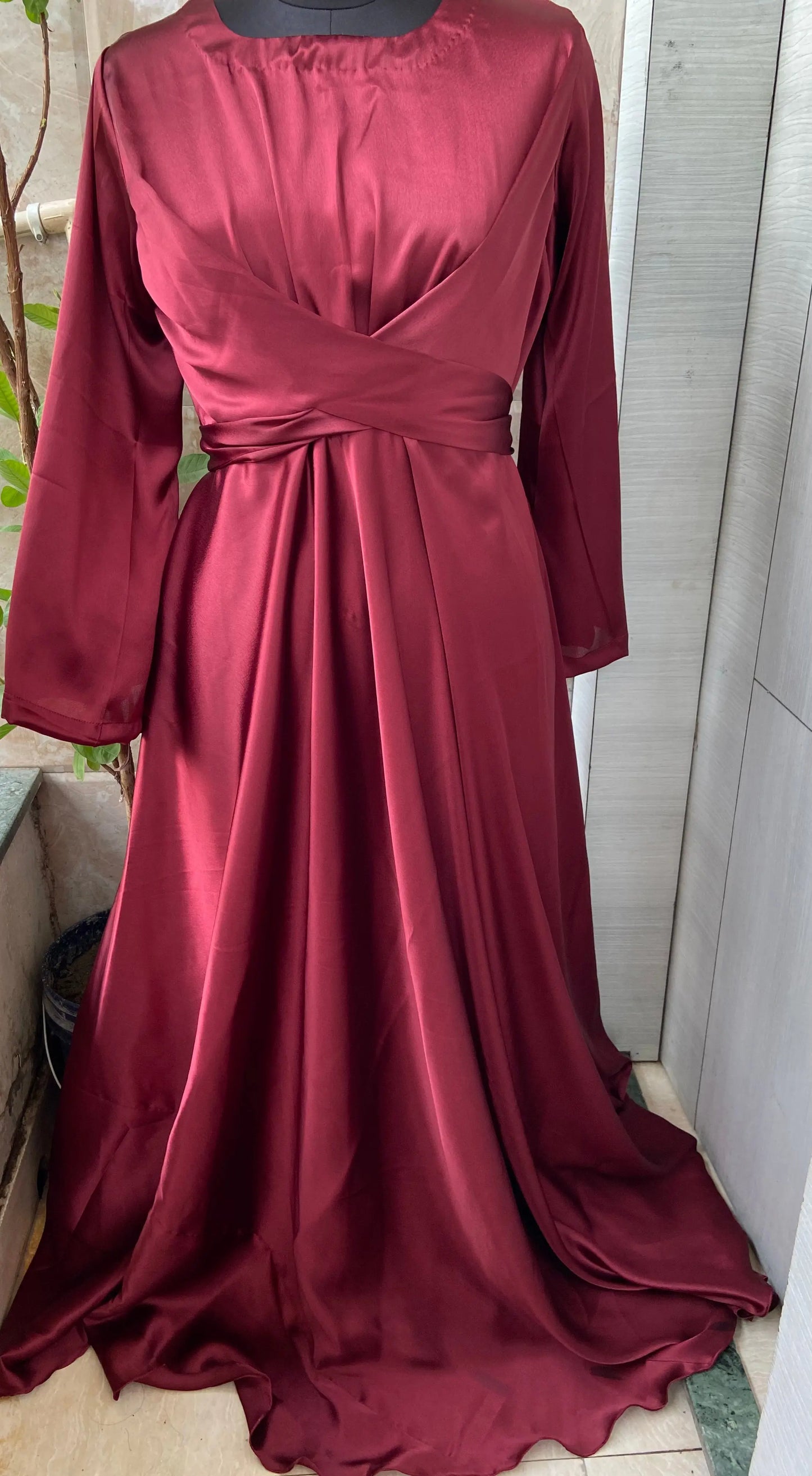 Satin warp dress Aishathemodestcouture