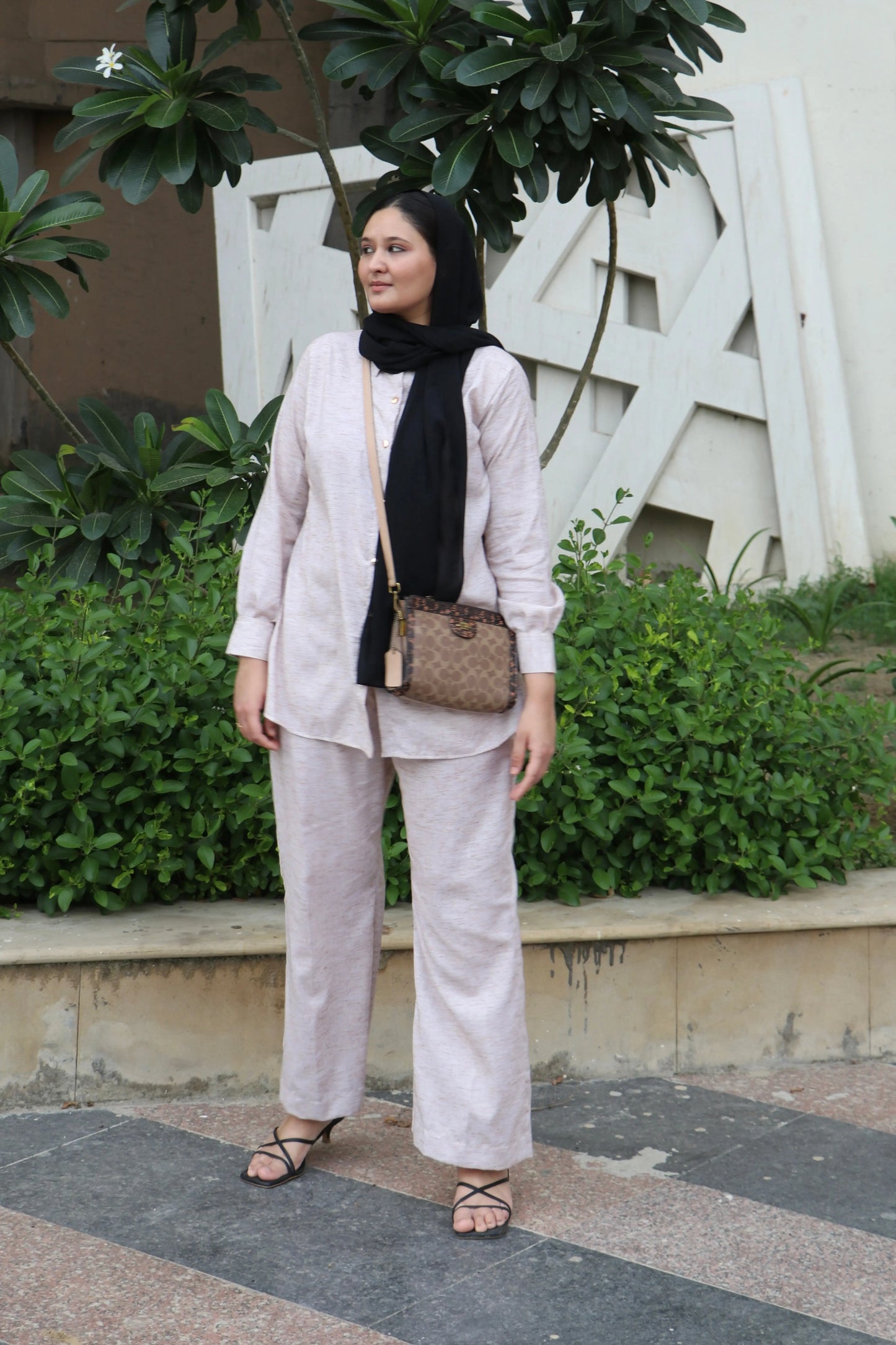 Beige khaadi co ords Aishathemodestcouture