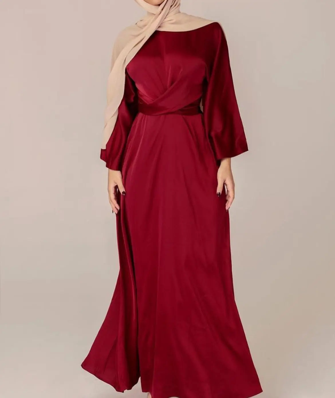 Satin warp dress Aishathemodestcouture