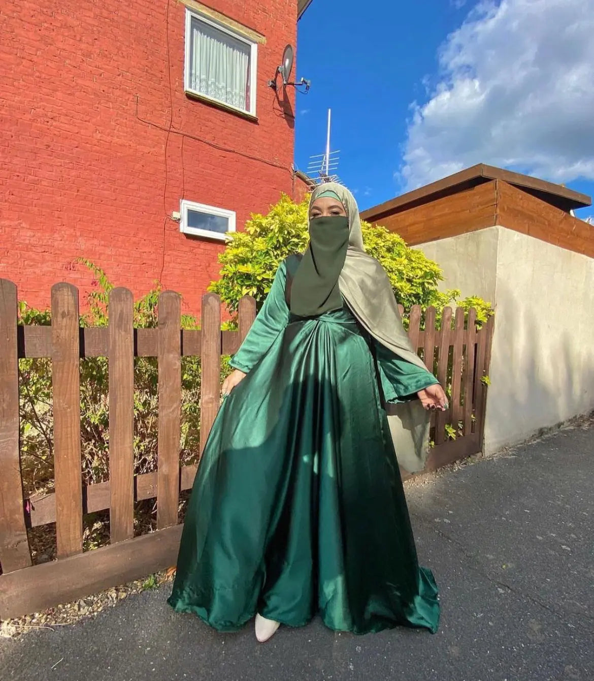 Satin warp dress Aishathemodestcouture