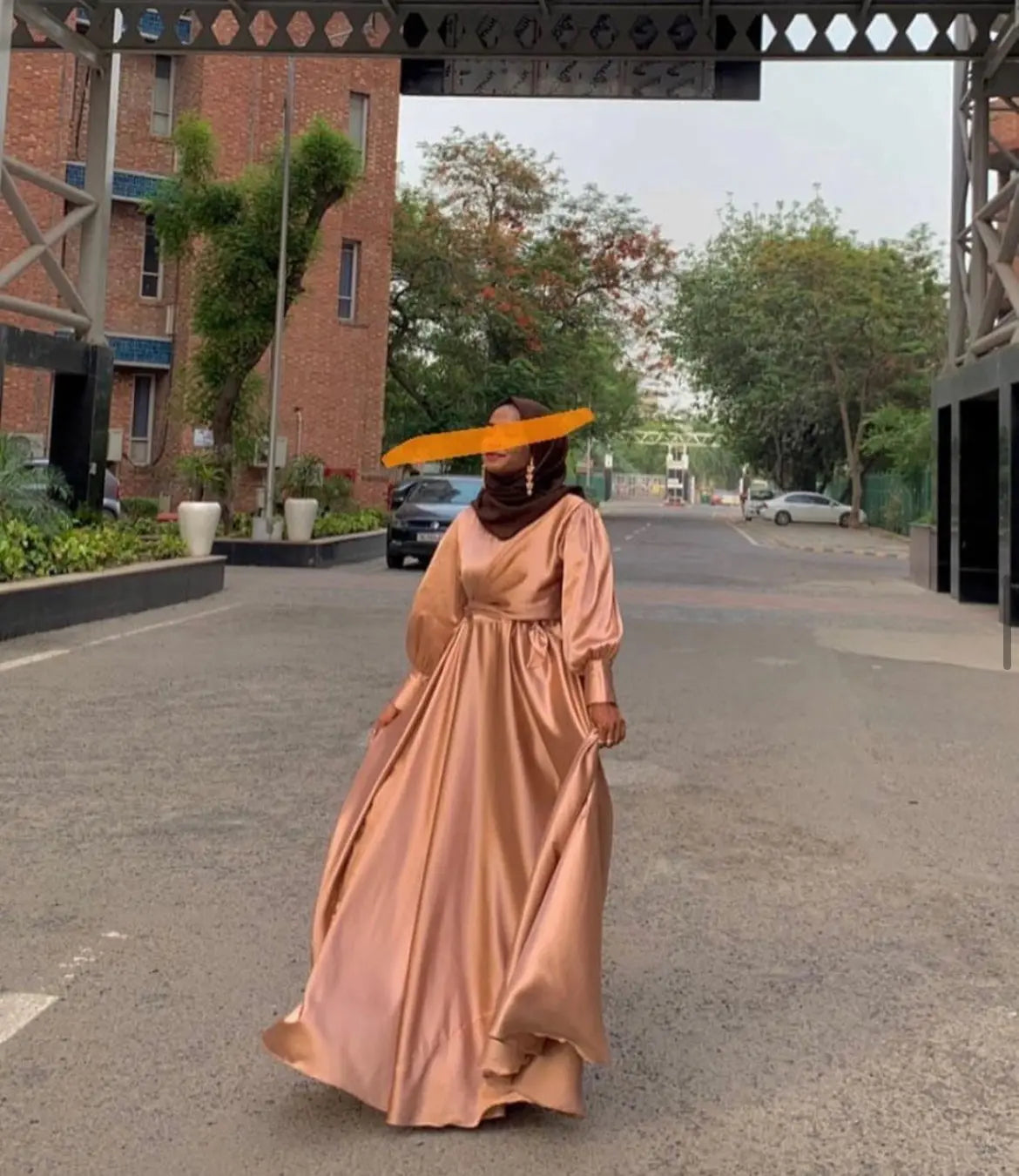 Satin warp dress Aishathemodestcouture