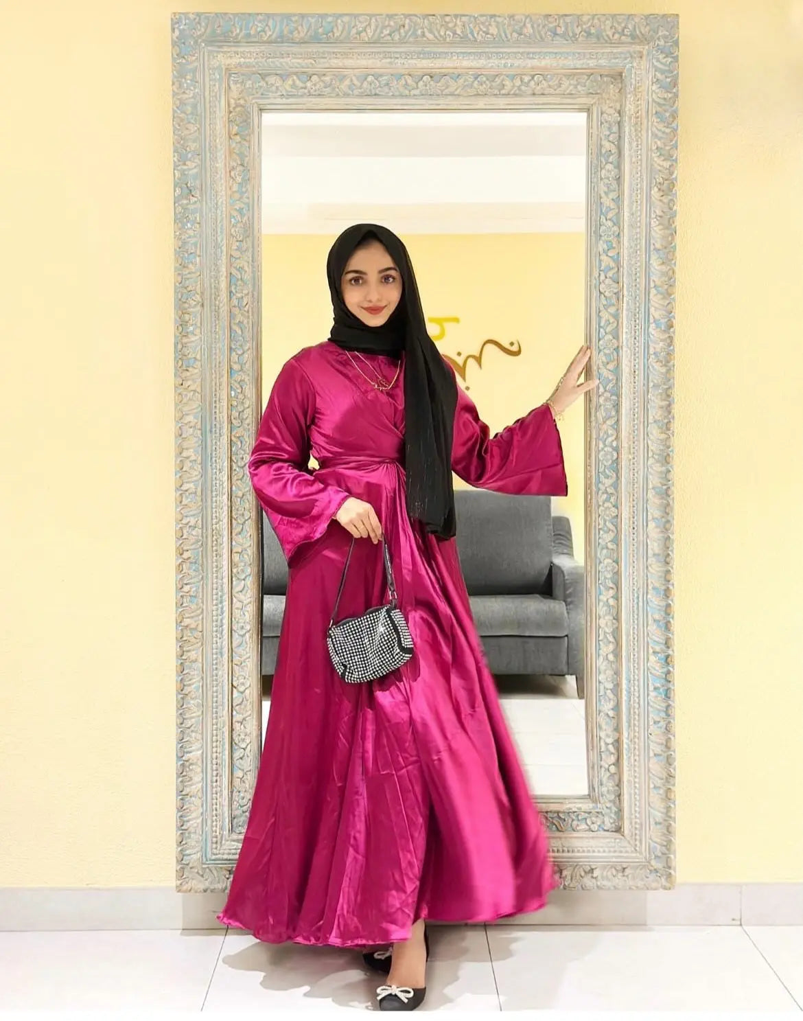 Satin warp dress Aishathemodestcouture