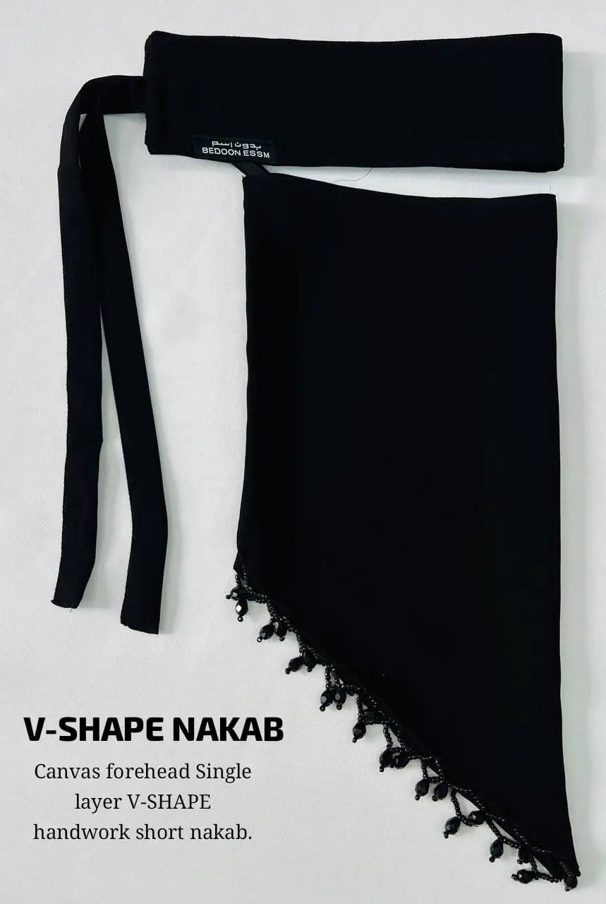 V- shape niqab with handwork Aishathemodestcouture