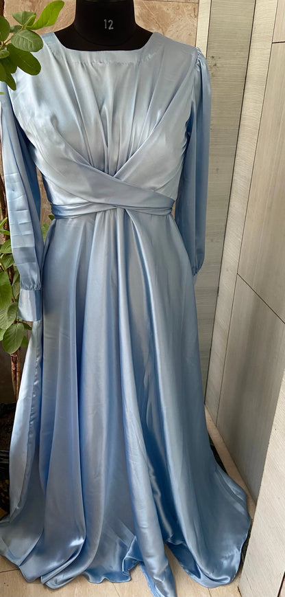 Satin warp dress Aishathemodestcouture