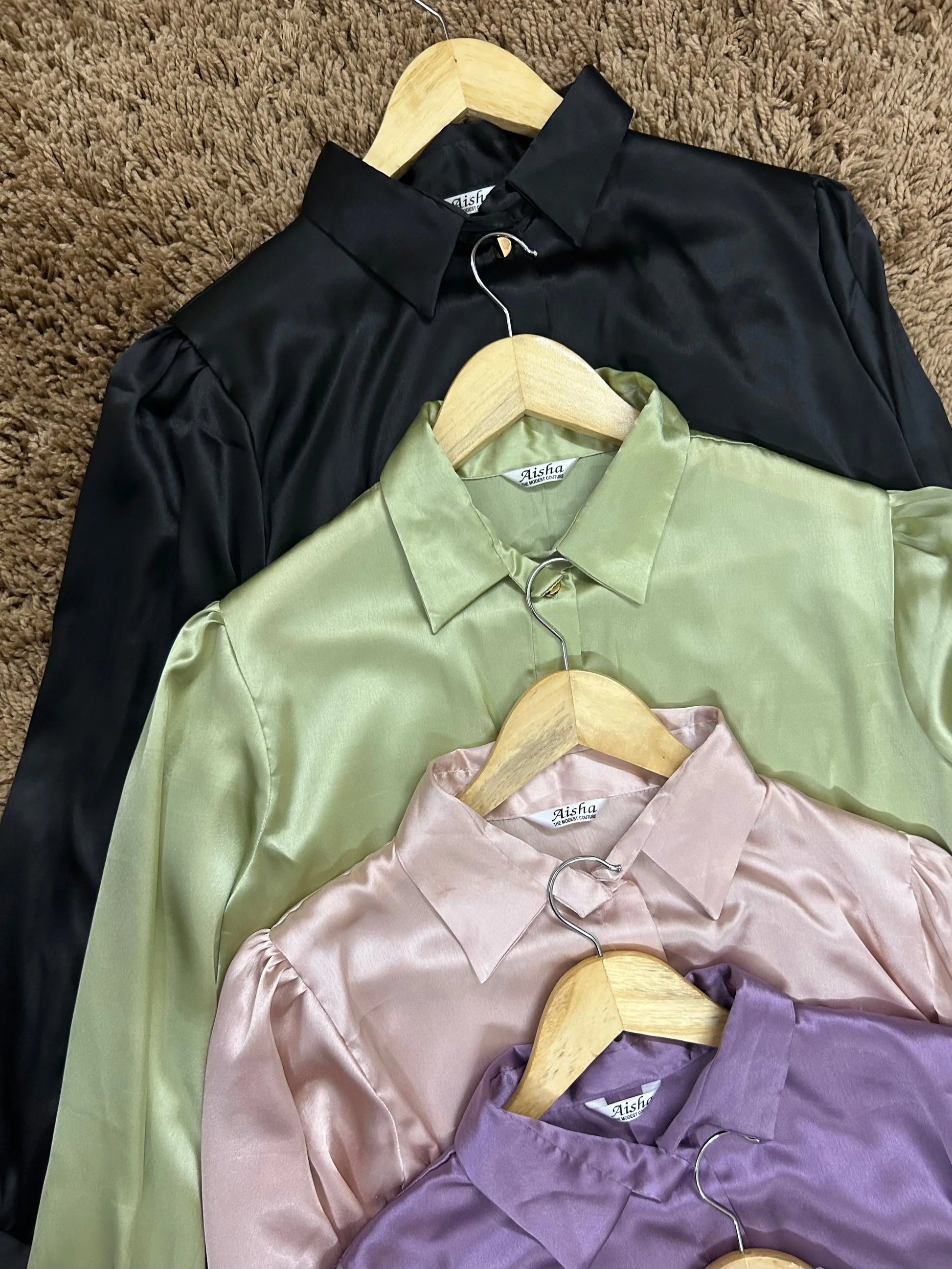 SATIN SHIRT Aishathemodestcouture