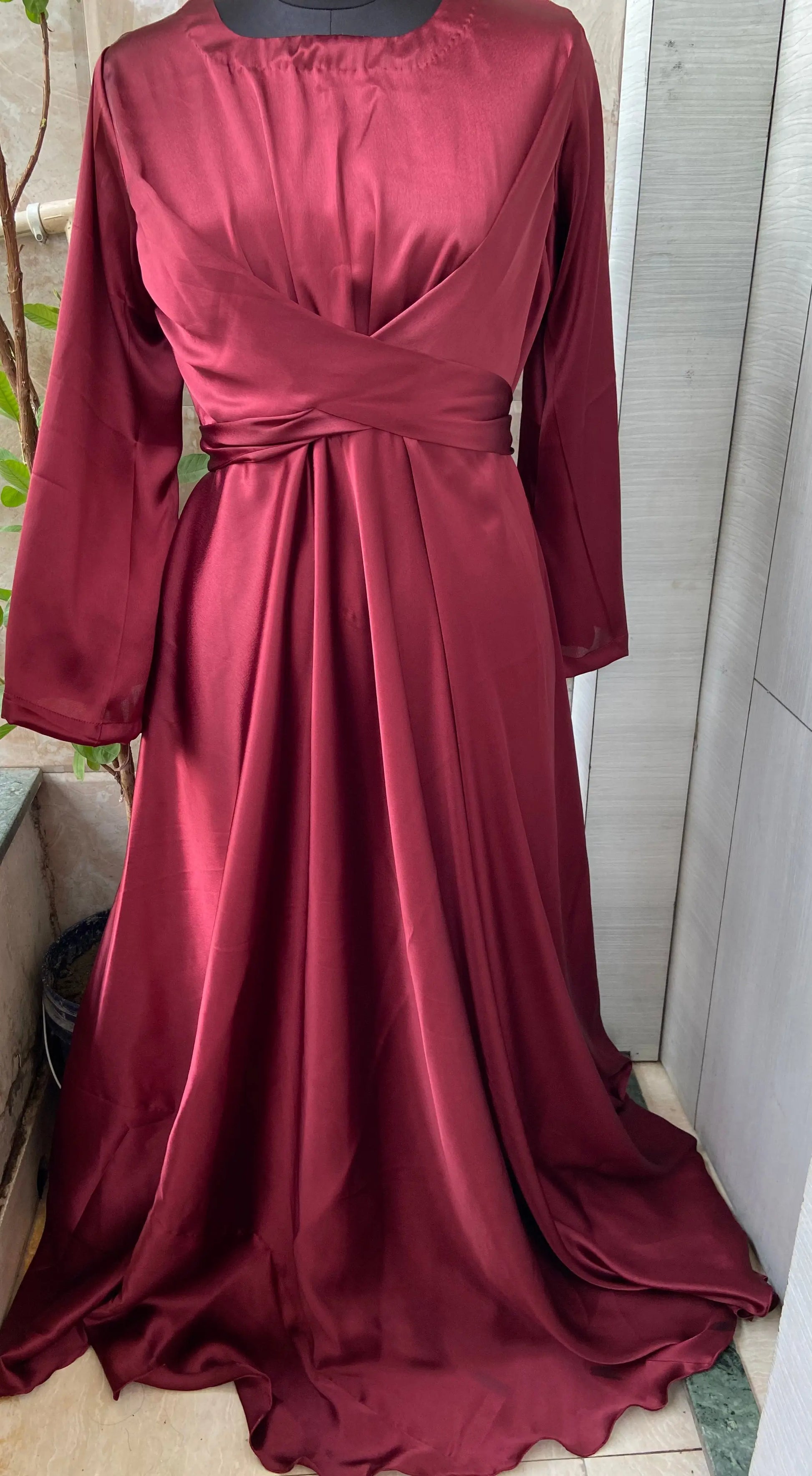 Satin warp dress Aishathemodestcouture