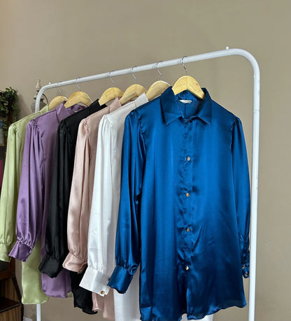 SATIN SHIRT Aishathemodestcouture