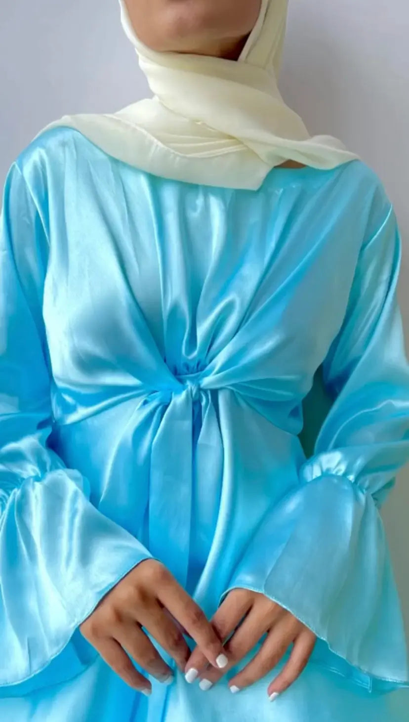 Satin tie tops Aishathemodestcouture