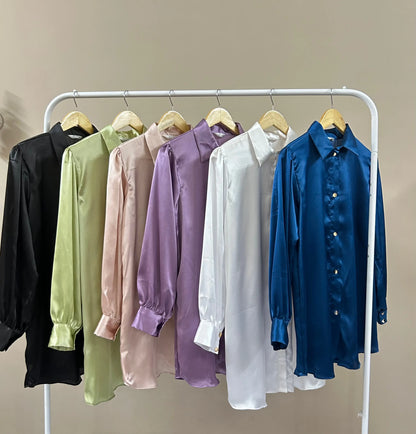 SATIN SHIRT Aishathemodestcouture