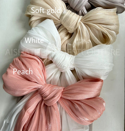 SHIMMER ORGANZA HIJABS Aishathemodestcouture