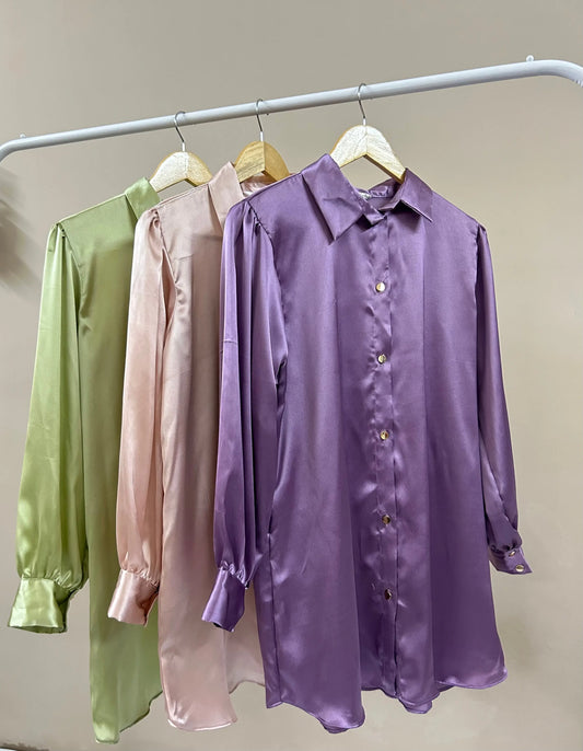 SATIN SHIRT Aishathemodestcouture
