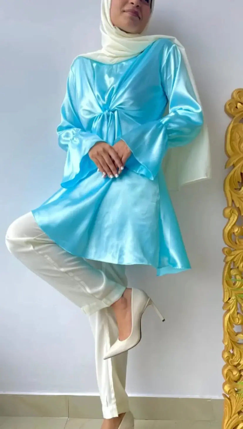 Satin tie tops Aishathemodestcouture