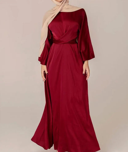 Satin warp dress Aishathemodestcouture