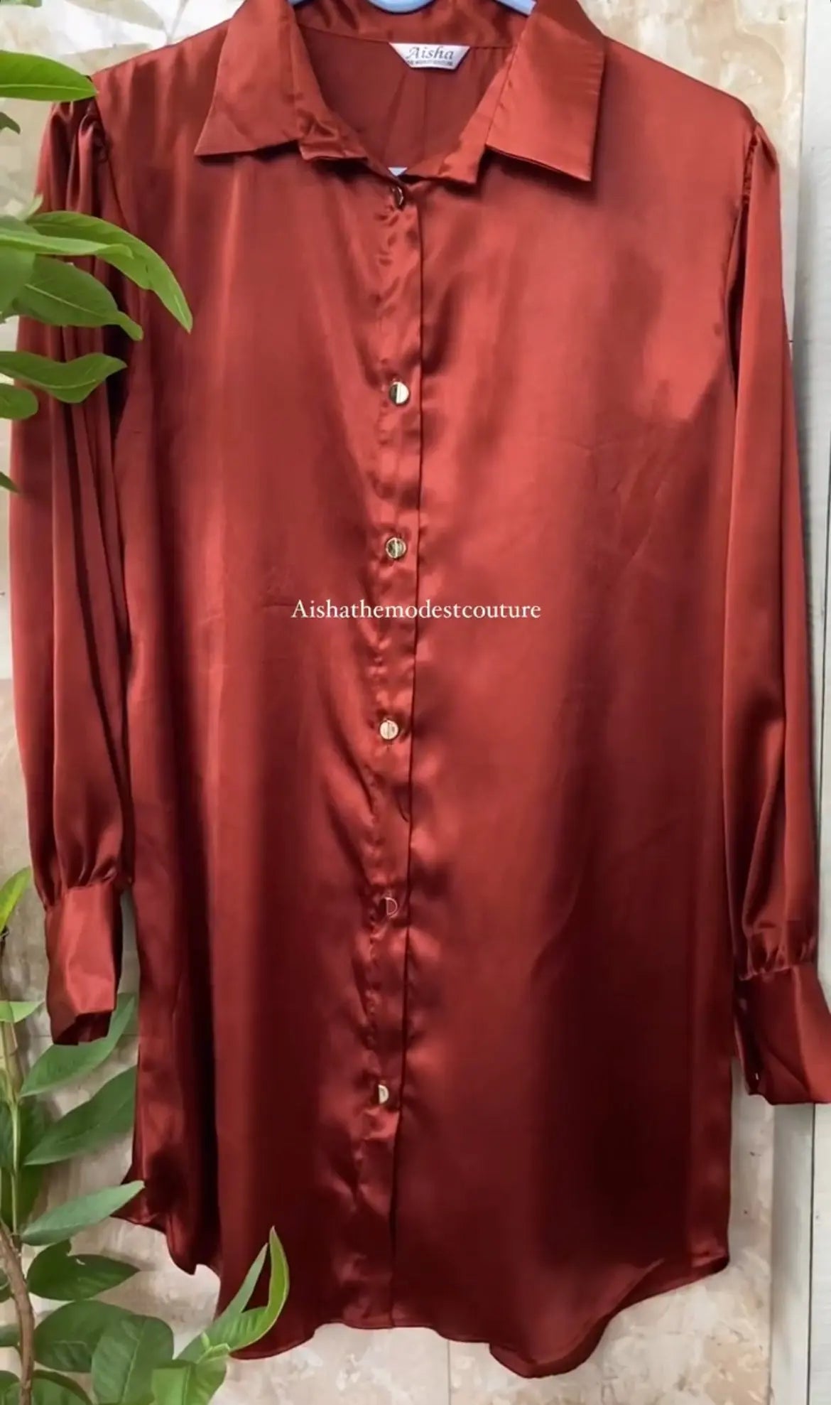 SATIN SHIRT Aishathemodestcouture