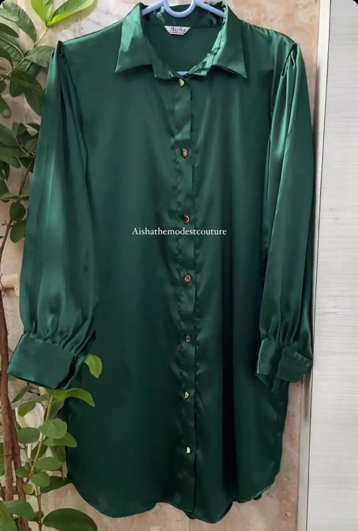 SATIN SHIRT Aishathemodestcouture